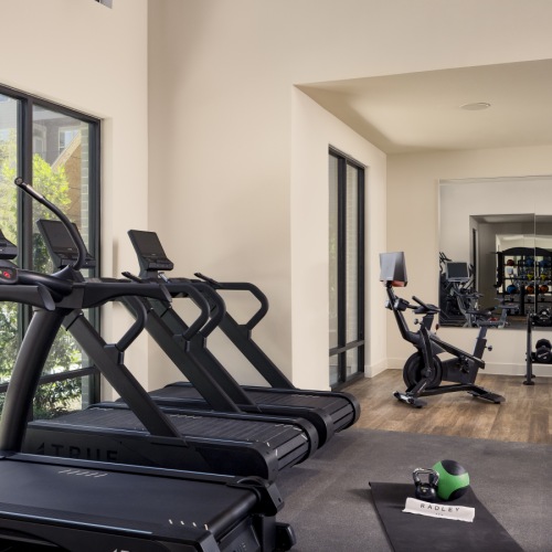 Fitness center with exercise equipment