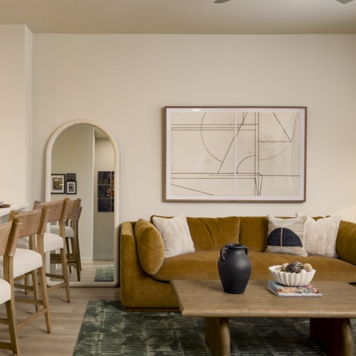 living room with couch and coffee table