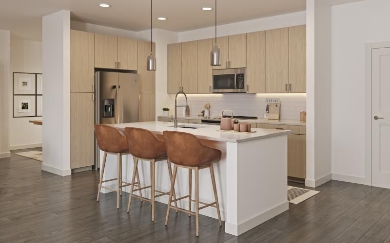 Well-lit kitchen with ample counter space